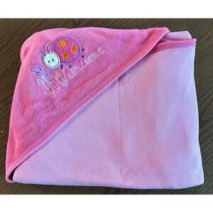 Vintage Carter's Little Ladybug‎ Pink Terry Hood Hooded Towel Blanket Baby Girl